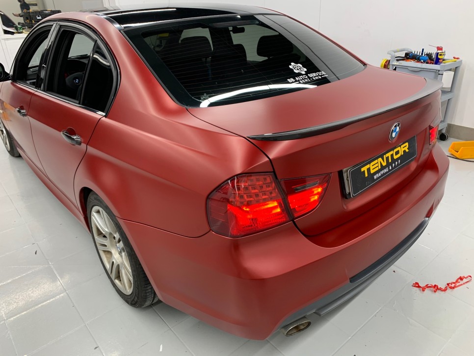 화성 향남읍 / 사틴 뱀파이어레드 전체랩핑(3M) / BMW / 3시리즈