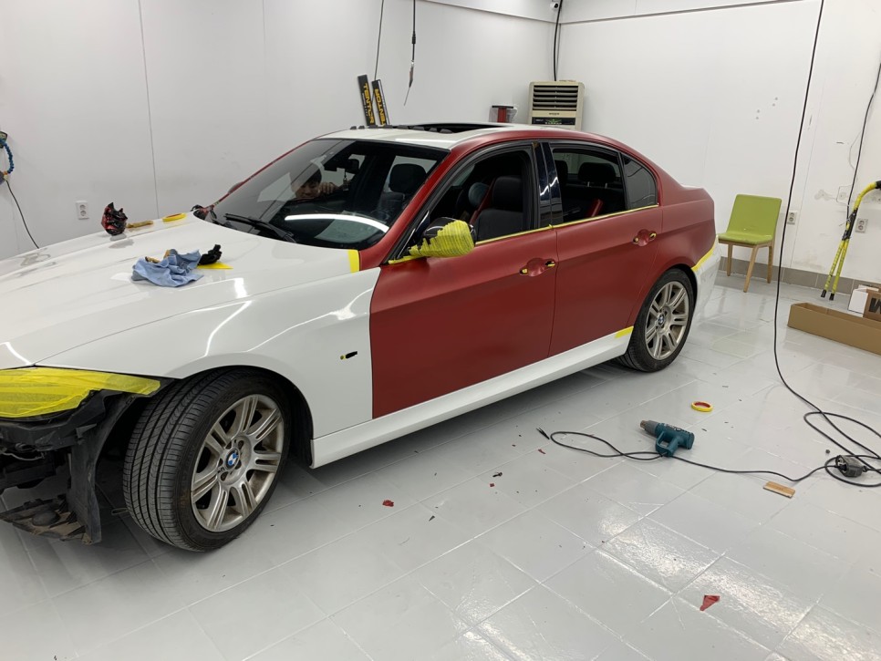 화성 향남읍 / 사틴 뱀파이어레드 전체랩핑(3M) / BMW / 3시리즈