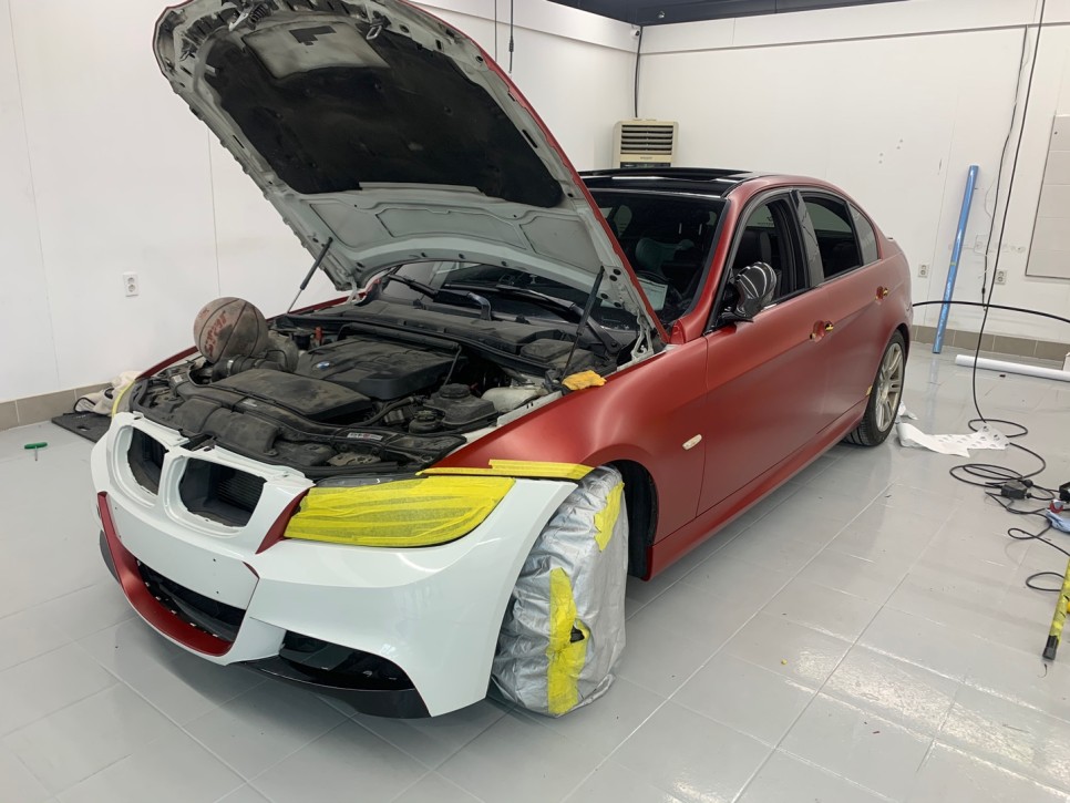 화성 향남읍 / 사틴 뱀파이어레드 전체랩핑(3M) / BMW / 3시리즈