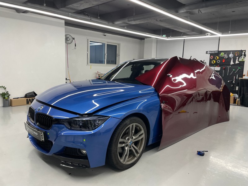 화성 향남읍 / 메탈레드 고광택 리쿼드 전체랩핑(AX) / BMW / 3시리즈