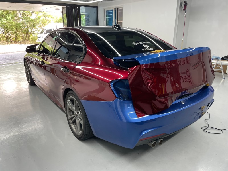화성 향남읍 / 메탈레드 고광택 리쿼드 전체랩핑(AX) / BMW / 3시리즈