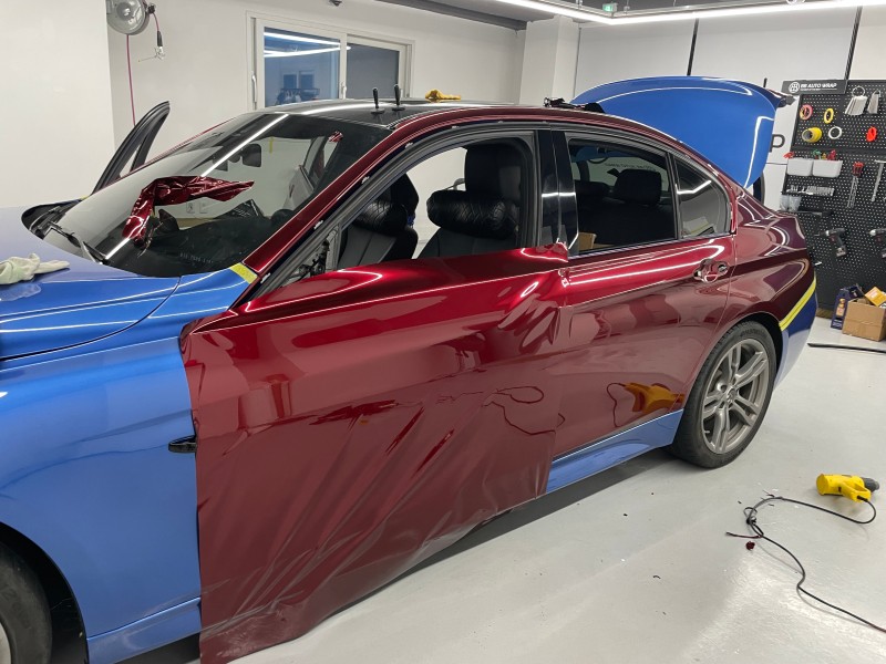 화성 향남읍 / 메탈레드 고광택 리쿼드 전체랩핑(AX) / BMW / 3시리즈