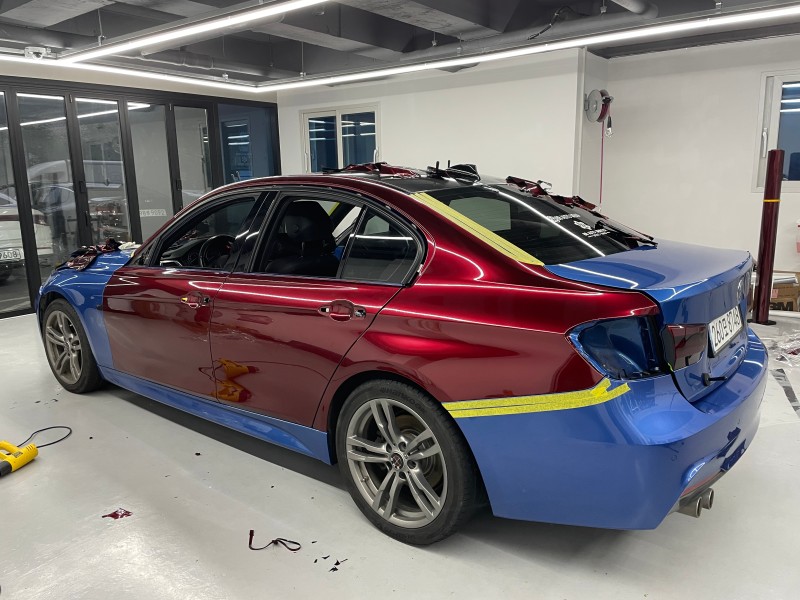 화성 향남읍 / 메탈레드 고광택 리쿼드 전체랩핑(AX) / BMW / 3시리즈