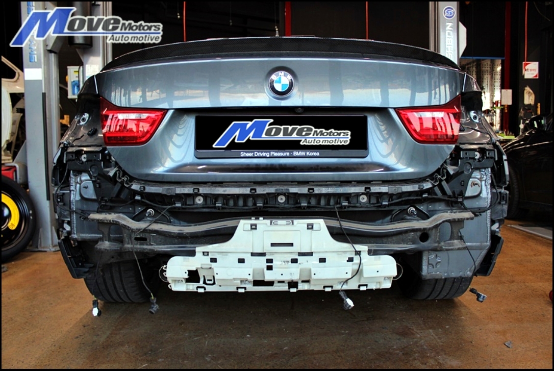 부산 기장군 / 사고수리(리어범퍼 보수도장,머플러팁 교체,카본듀얼팁 / BMW / 420d (F32)