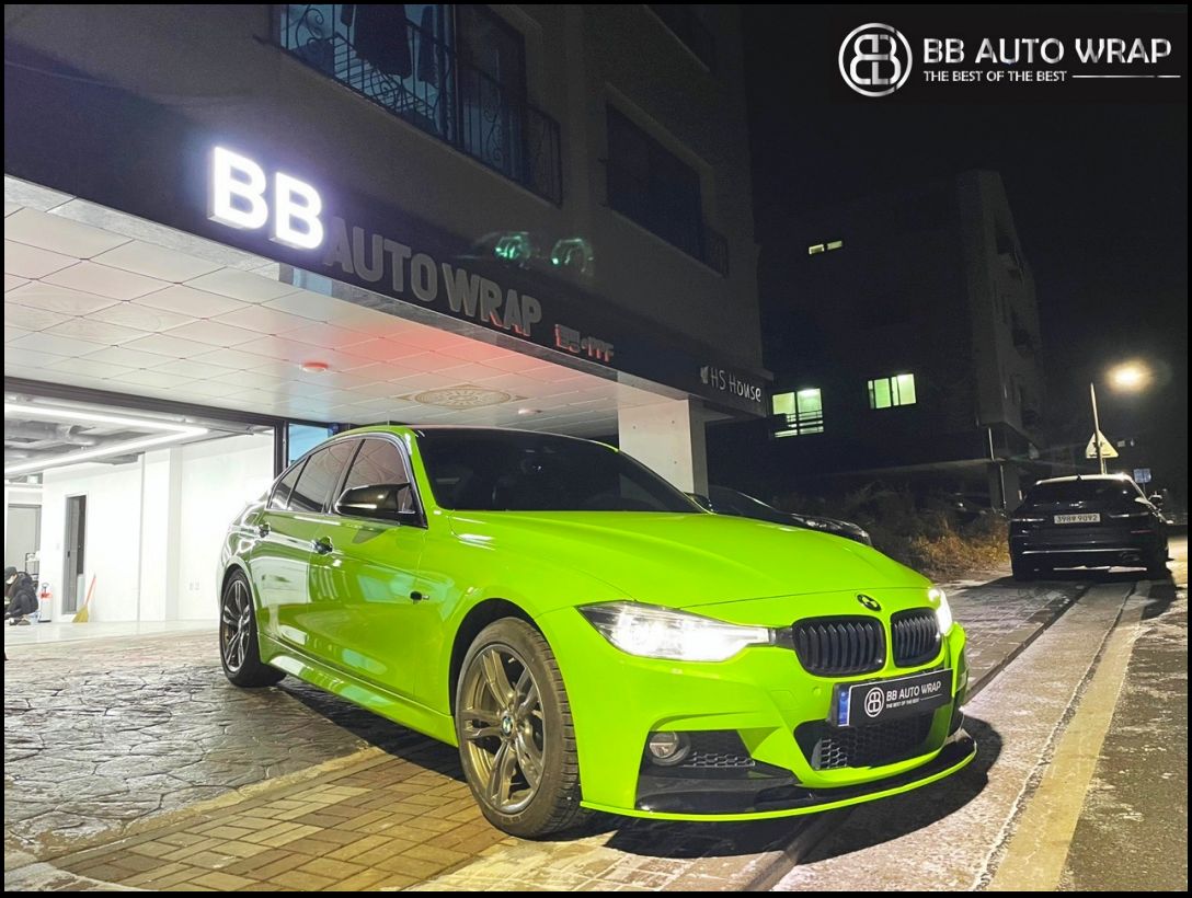 화성 향남읍 / 전체랩핑 / 3M 2080 / 글로스 라이트 그린 컬러 / BMW / 3시리즈 / 320d