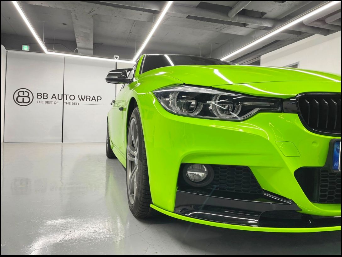 화성 향남읍 / 전체랩핑 / 3M 2080 / 글로스 라이트 그린 컬러 / BMW / 3시리즈 / 320d