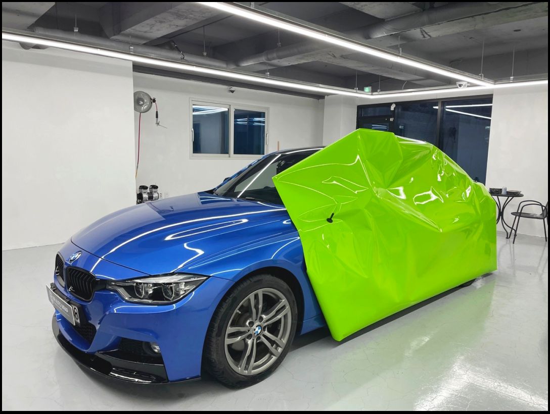 화성 향남읍 / 전체랩핑 / 3M 2080 / 글로스 라이트 그린 컬러 / BMW / 3시리즈 / 320d