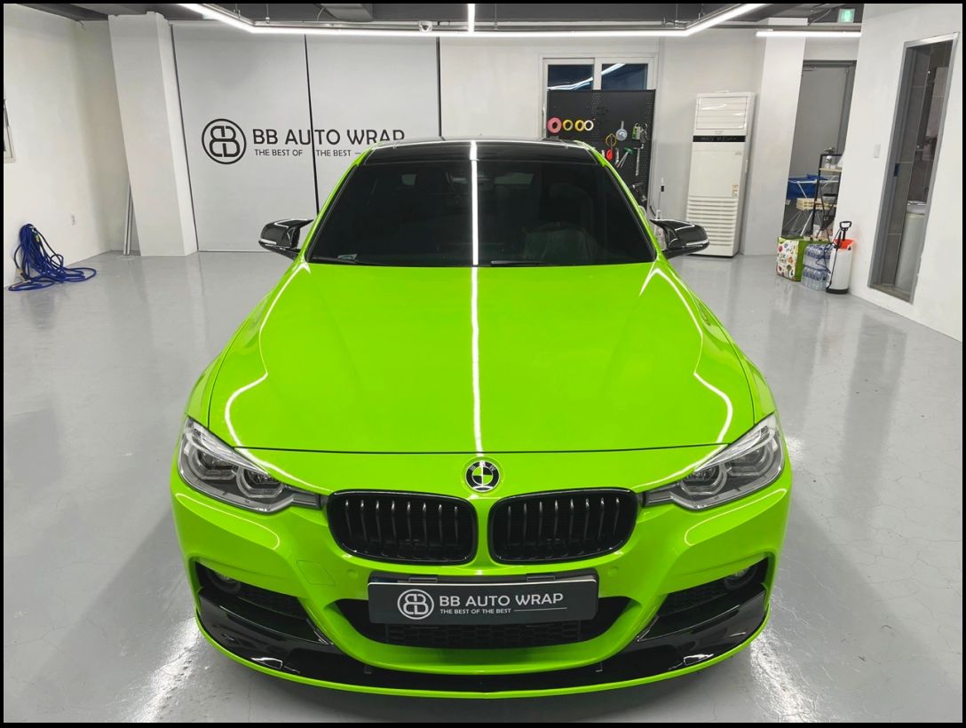 화성 향남읍 / 전체랩핑 / 3M 2080 / 글로스 라이트 그린 컬러 / BMW / 3시리즈 / 320d