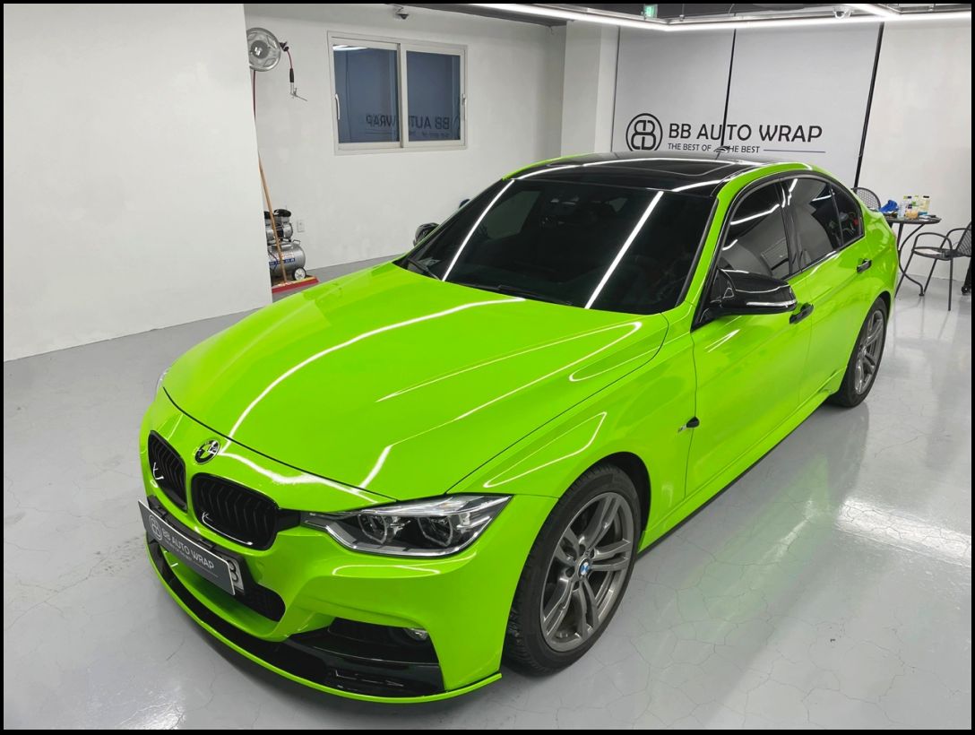 화성 향남읍 / 전체랩핑 / 3M 2080 / 글로스 라이트 그린 컬러 / BMW / 3시리즈 / 320d