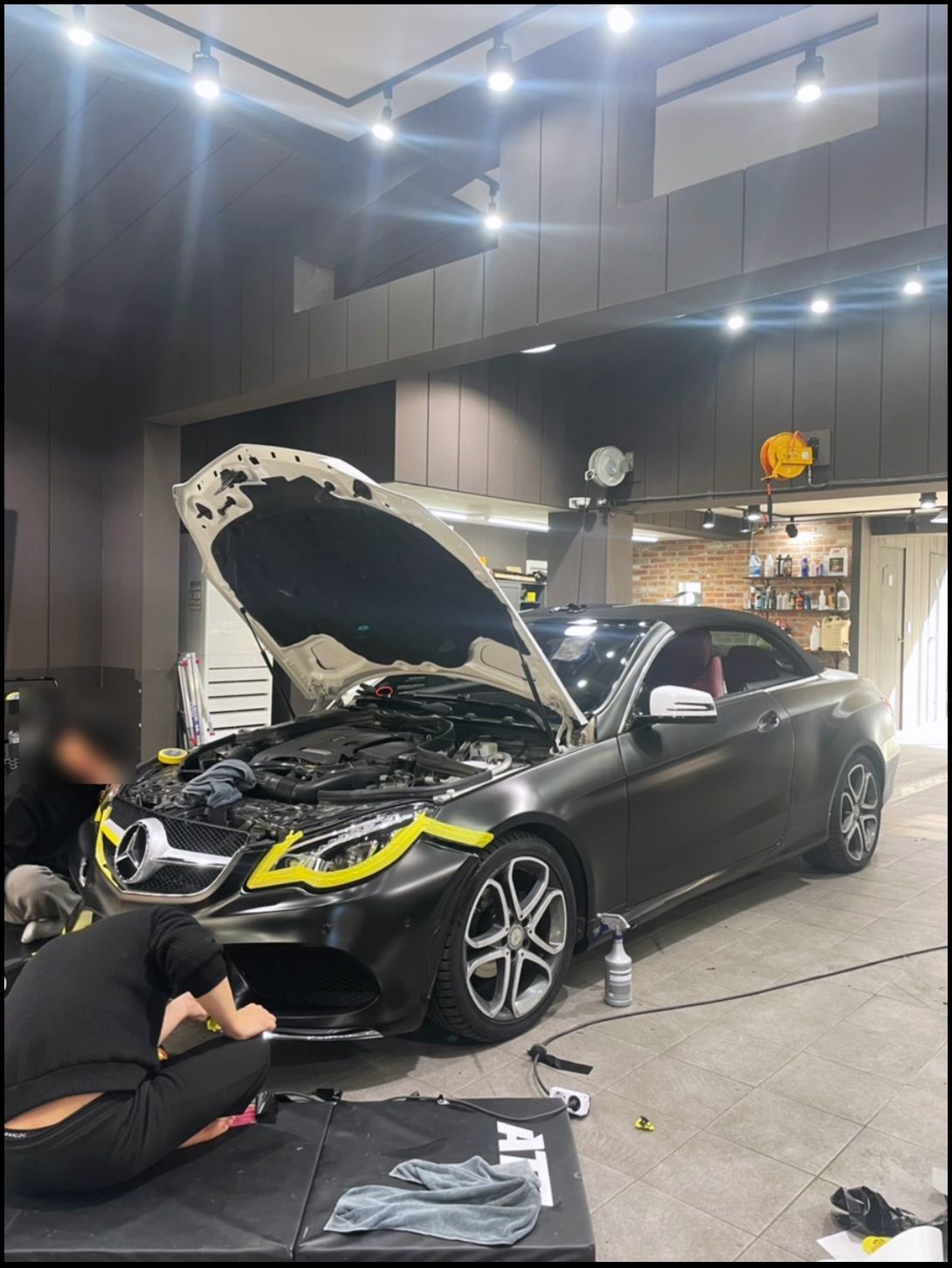 성남 판교 분당구 / 무광블랙 전체랩핑&휠도색 / 벤츠 / E-클래스 카브리올레 W212