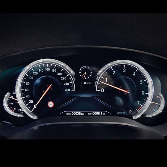 BMW 5시리즈 G30 계기판 속도 RPM 테두리 커버-크리스탈 큐빅