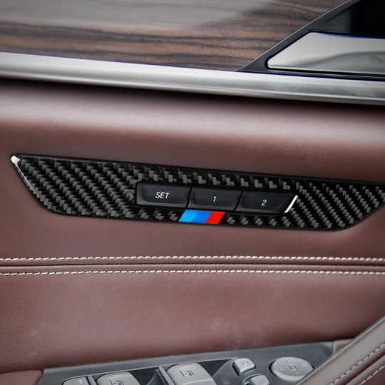 BMW 5시리즈 G30 M스타일 시트 메모리 버튼 커버 몰딩-리얼카본