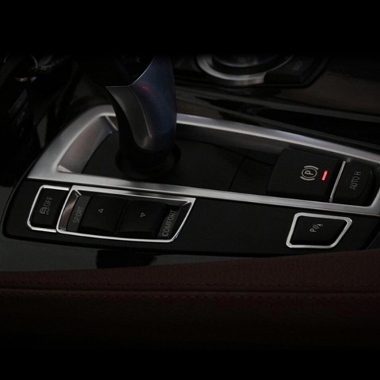 BMW 5시리즈 F10 트랙션 컨트롤 버튼 전후방 감지 버튼 테두리 커버 몰딩-실버