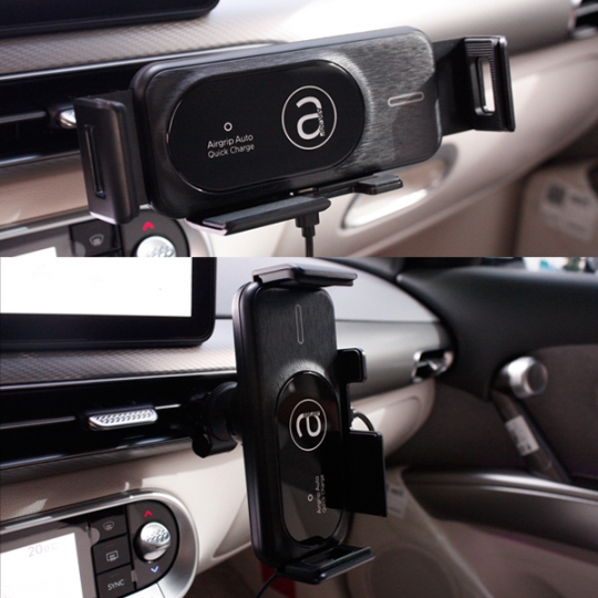 에어그립 M2 듀얼모터 차량용 고속무선 충전거치대 폴드 플립 아이폰 자동회전 / 벤츠 BMW 아우디 포르쉐 볼보