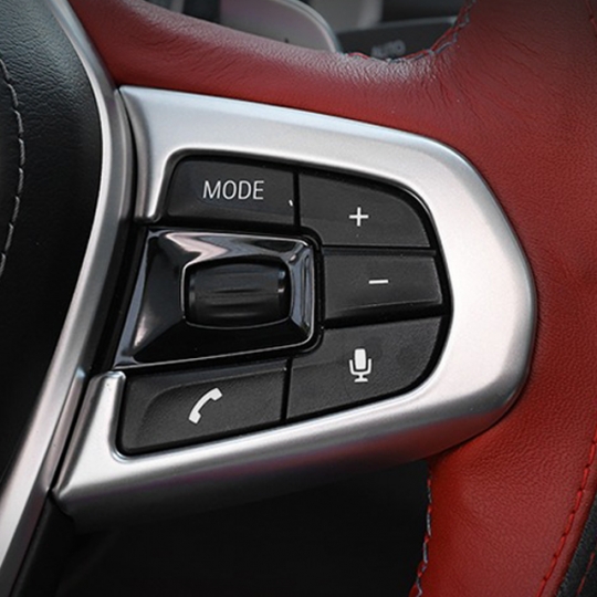 BMW 6GT G32 스티어링 휠 핸들 버튼 테두리 커버 몰딩-실버