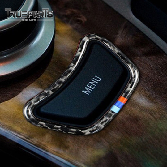 BMW 5시리즈 E60 M스타일 MENU 메뉴 버튼 테두리 커버 몰딩-리얼카본