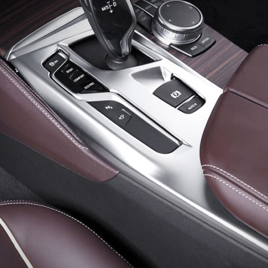 BMW 5시리즈 G30 기어 패널 커버 몰딩-실버