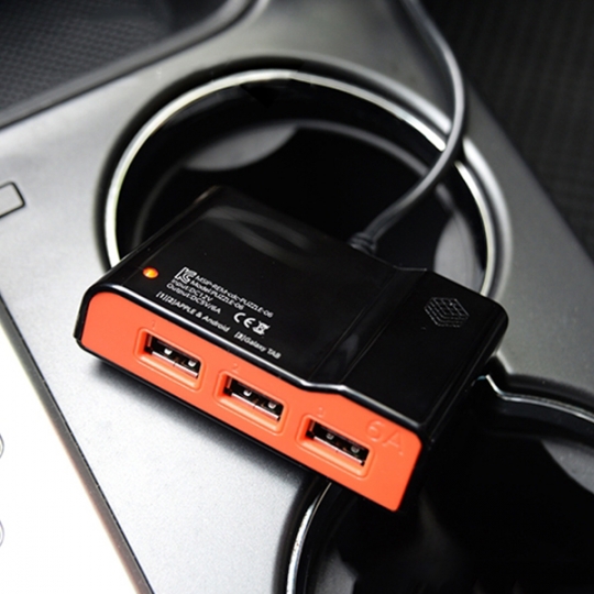 퍼즐 차량용 시거잭 6A 멀티 3구 USB 충전기