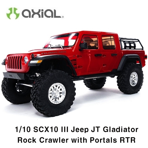 (지프 JT 글래디에이터 -조립완료버전) SCX10 III Jeep JT Gladiator w/Portals,Red:1/10 RTR