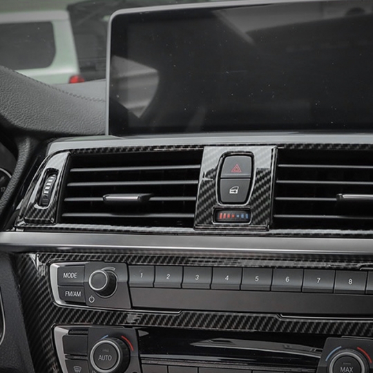 BMW 3GT F34 에어컨 중앙 센터페시아 송풍구 커버 몰딩-카본 수전사 1PCS