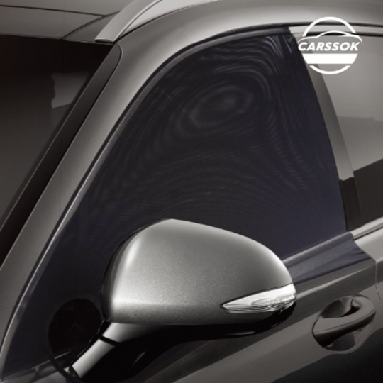 카쏙 차량용 햇빛/벌레 차단 통풍커버 (앞좌석), 창문지퍼형 햇빛가리개 통풍방충망 모기장 캠핑 차박