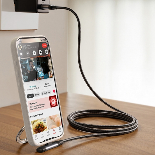 조이룸 90도 이지그립 C타입 60w 충전 데이터 케이블 꼬임방지 CtoC CtoA
