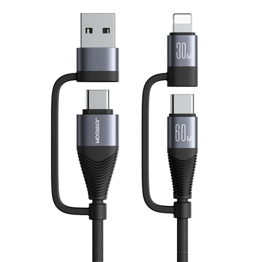 조이룸 4in1 멀티 고속충전 케이블 60W C타입 아이폰 아이패드 갤럭시 8핀 1.2m CtoC CtoA