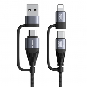 조이룸 4in1 멀티 고속충전 케이블 60W C타입 아이폰 아이패드 갤럭시 8핀 1.2m CtoC CtoA
