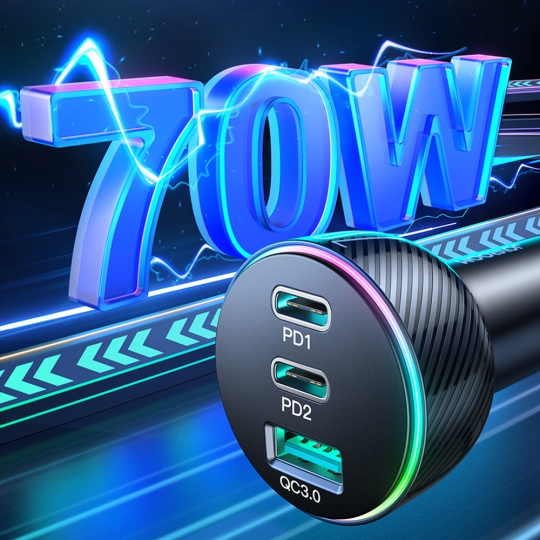 에어그립 조이룸 3포트 70W PD35W 차량용 초고속 충전기 QC3.0 PPS