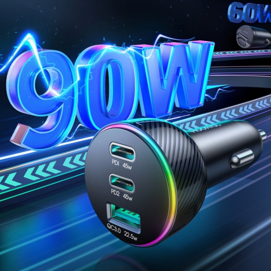에어그립 조이룸 3포트 90W PD35W 차량용 초고속 충전기 QC3.0 PPS